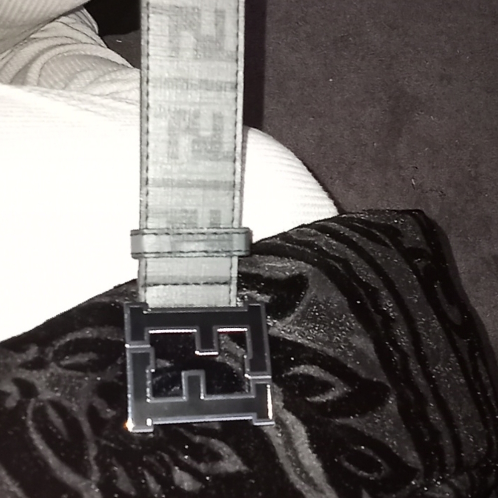 Fendi belt Black grey and silver